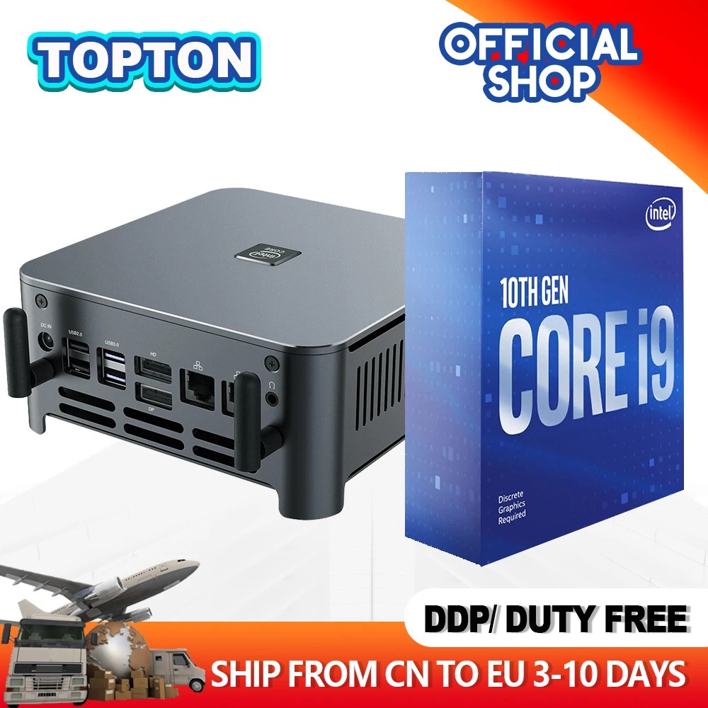 10 го поколения Intel Core Mini PC i9 10880H i7 10750H i5 10300H Windows Linux 2 * DDR4 M.2 Lan WiFi DP HDMI 4K компьютер HTPC