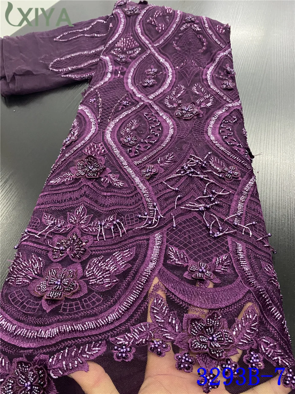 

Кружевная ткань ручной работы, африканский тюль, французское кружево, вышивка, нигерийская Ткань для шитья APW3293B