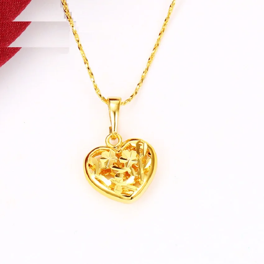 Вьетнамское Золотое модное ретро ожерелье Sarkin 24K в форме сердца для