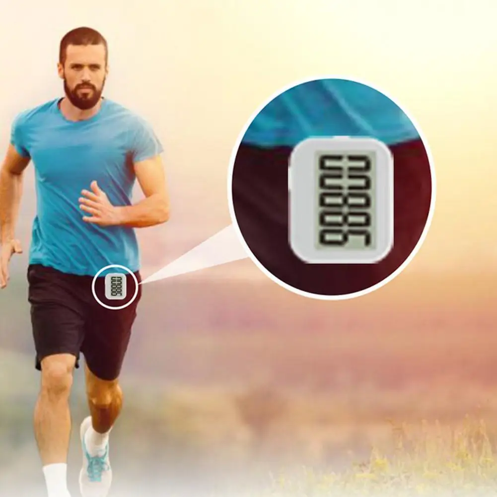 

Шагомер для занятий спортом на открытом воздухе автоматически закрывает телефон со штырьком и ЖК-дисплеем Цифровой талический шагомер P1o2