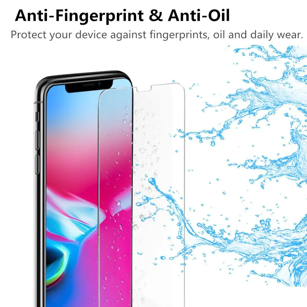 2 шт. 9H защитная пленка из закаленного стекла для iPhone 11 Pro X 10 8 Plus 7 6 6S 5S XR XS Max