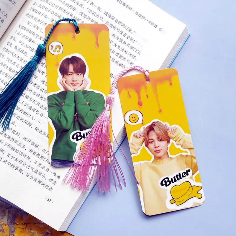 KPOP Bangtan Boys &quotButter&quot Bookmark Card With The Same Paragraph Note Fresh Tassel Paper Star Surroundings | Канцтовары для