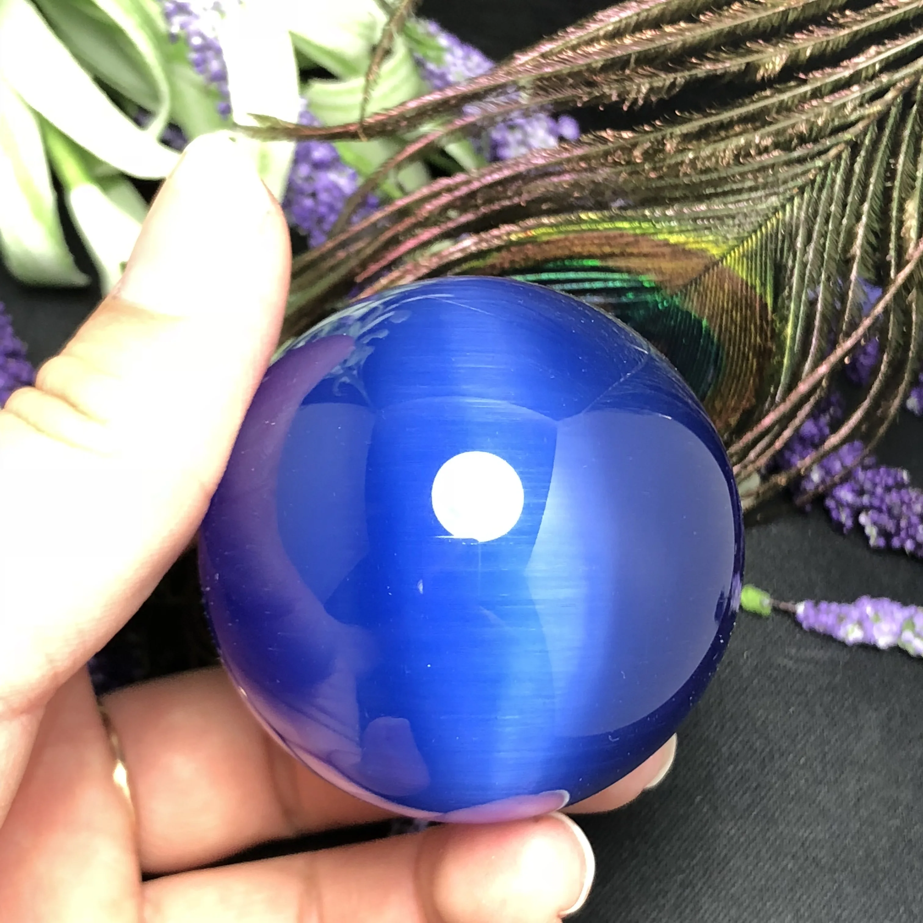 Разноцветная кошка с голубыми глазами камень женский ni яйцо Голубой опал очень