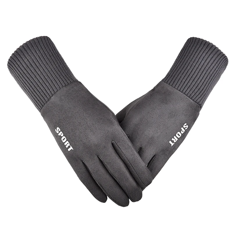 Мужские кожаные перчатки унисекс с сенсорным экраном теплые водительские зимние