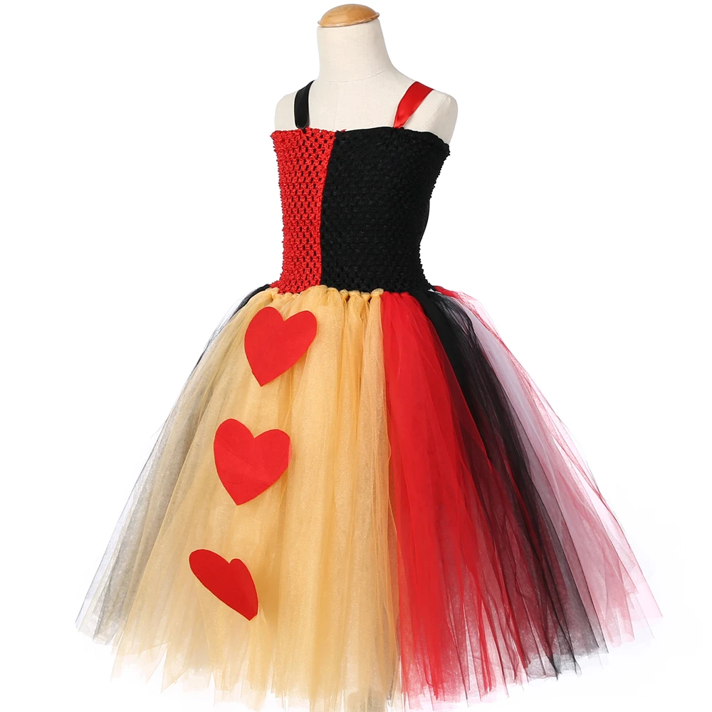 Королева сердец с юбкой-пачкой платье красного и черного цвета на Хэллоуин