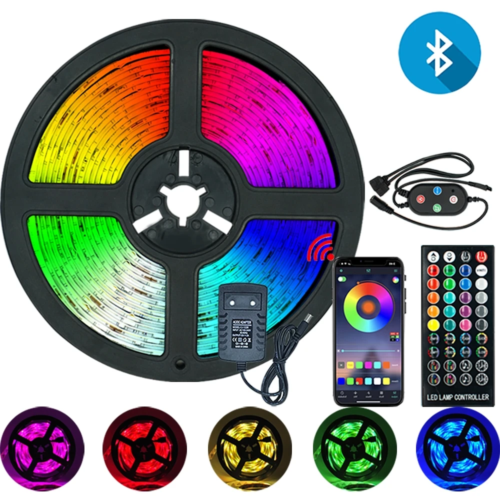 

Рождественские светодиодные ленты, s-полосы, Bluetooth, luces светодиодный RGB 5050 SMD 2835, водонепроницаемая гибкая лента с диодами, светодиодный В пост...