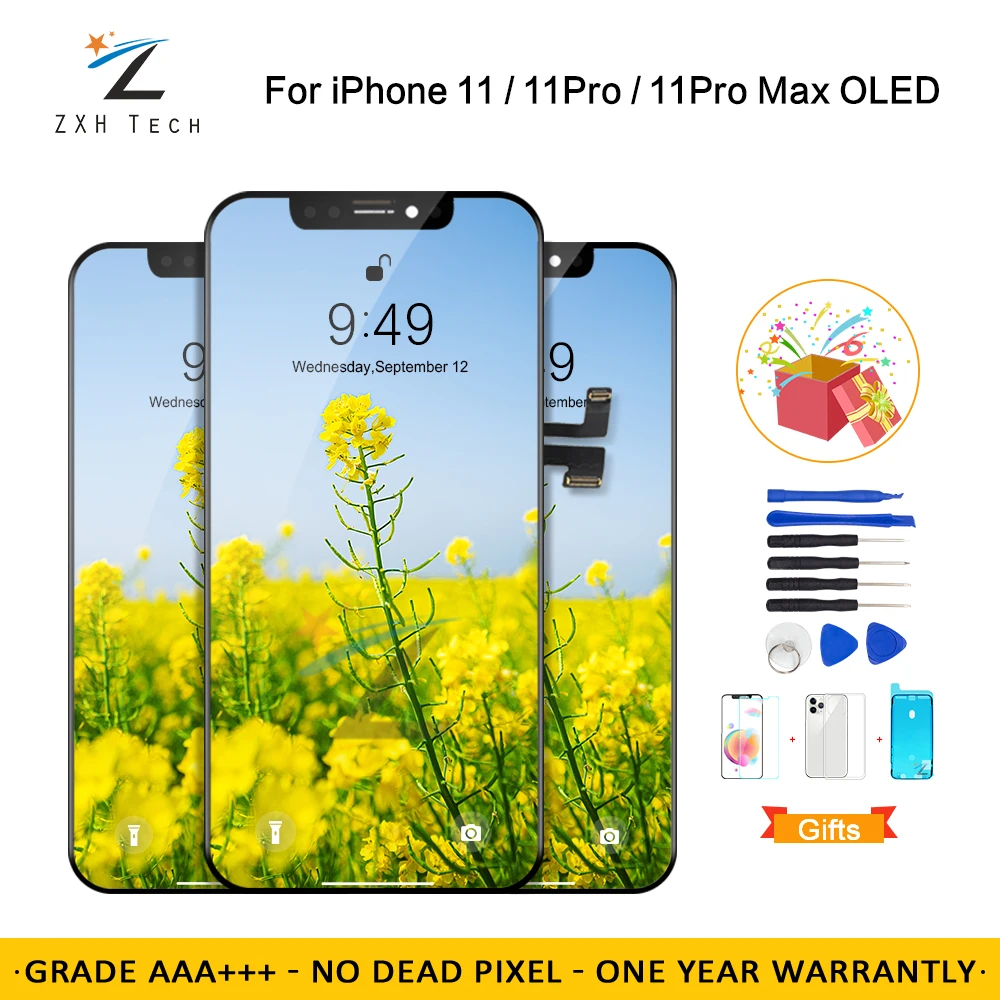ЖК дисплей OLED для iPhone 11 Pro Max сенсорный экран с цифровым преобразователем в сборе