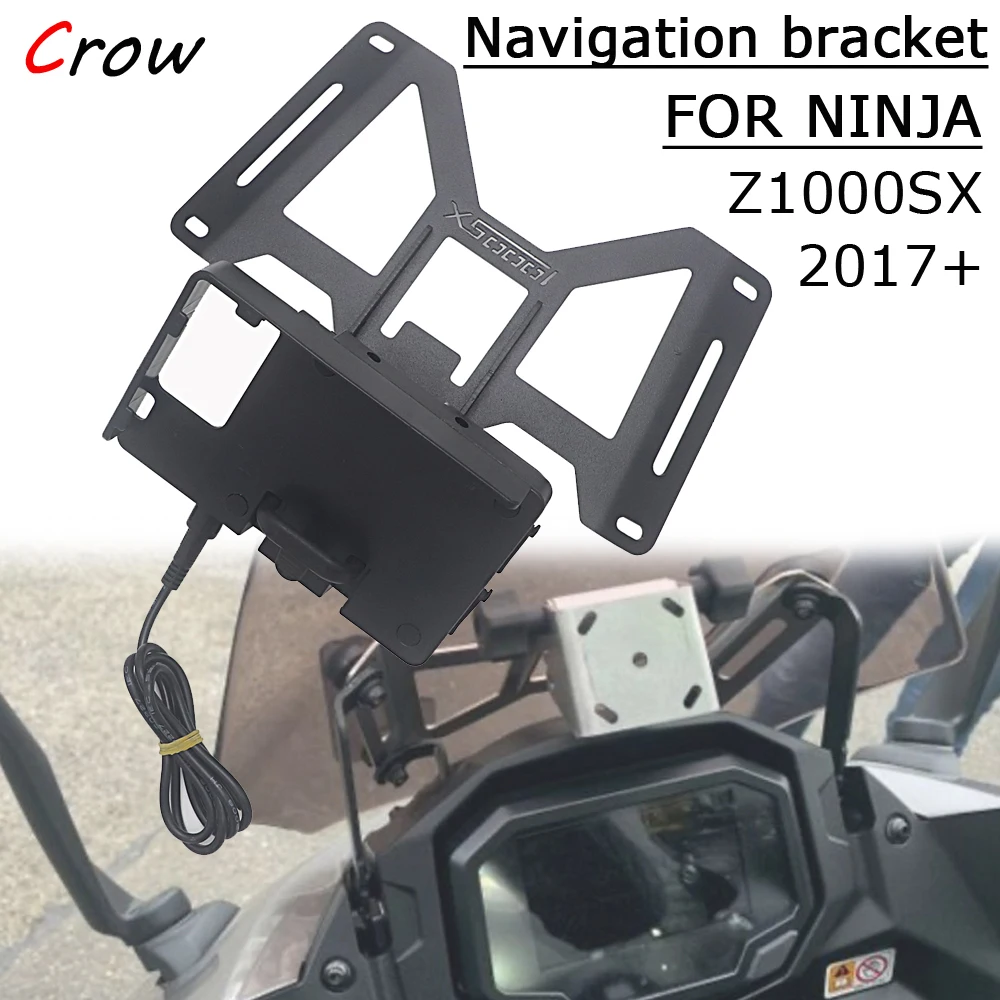 

New Motorcycle Front Mid Navigation Bracket GPS Mobile Phone Charging For Kawasaki NINJA z1000 SX Z1000SX 2017-2020