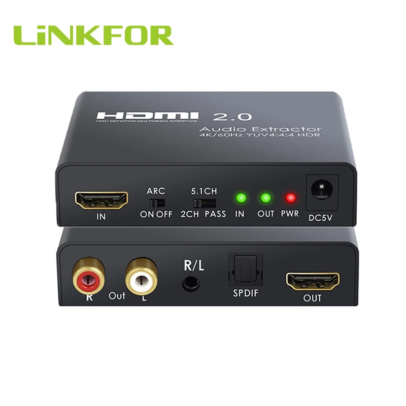 Аудиоадаптер LiNKFOR HDMI 2 0 SPDIF 4K 60 Гц YUV 4:4:4 HDR | Электроника