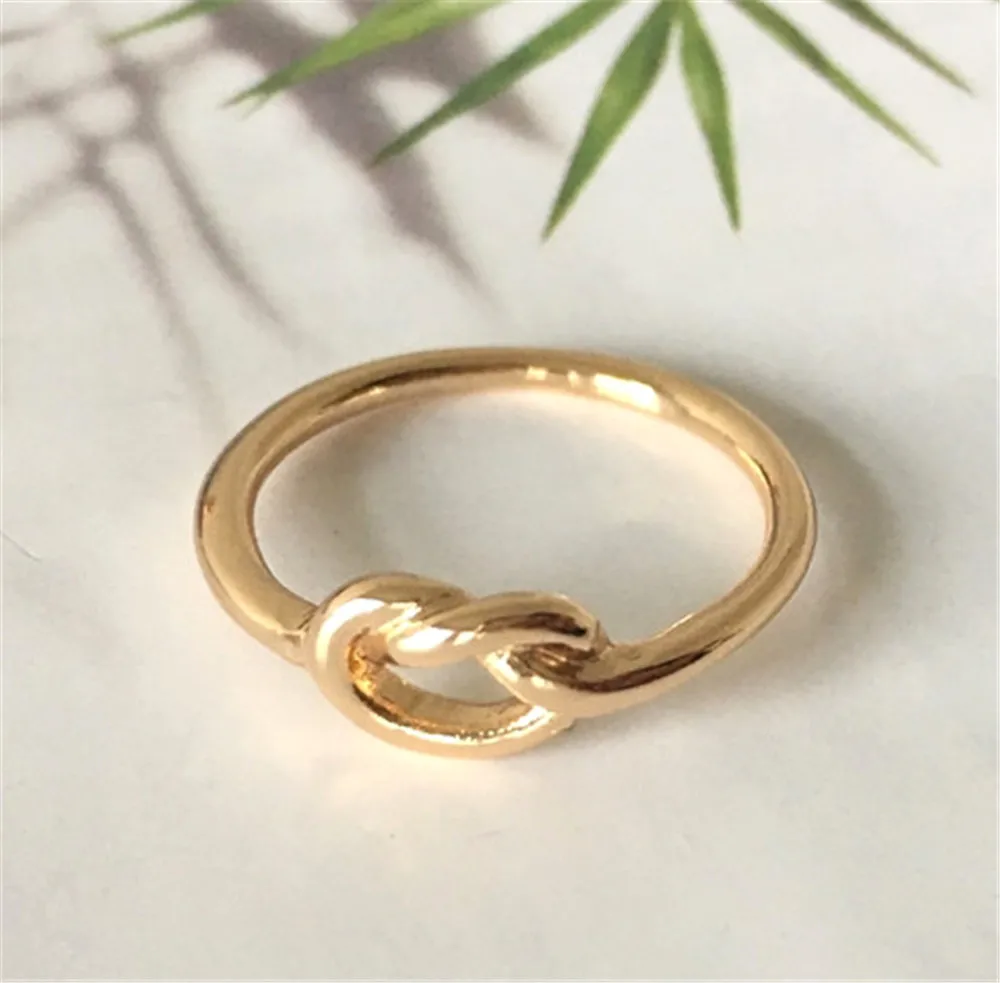 2020 Новое модное кольцо простое с узлом золотое покрытие для дружбы|Кольца| |