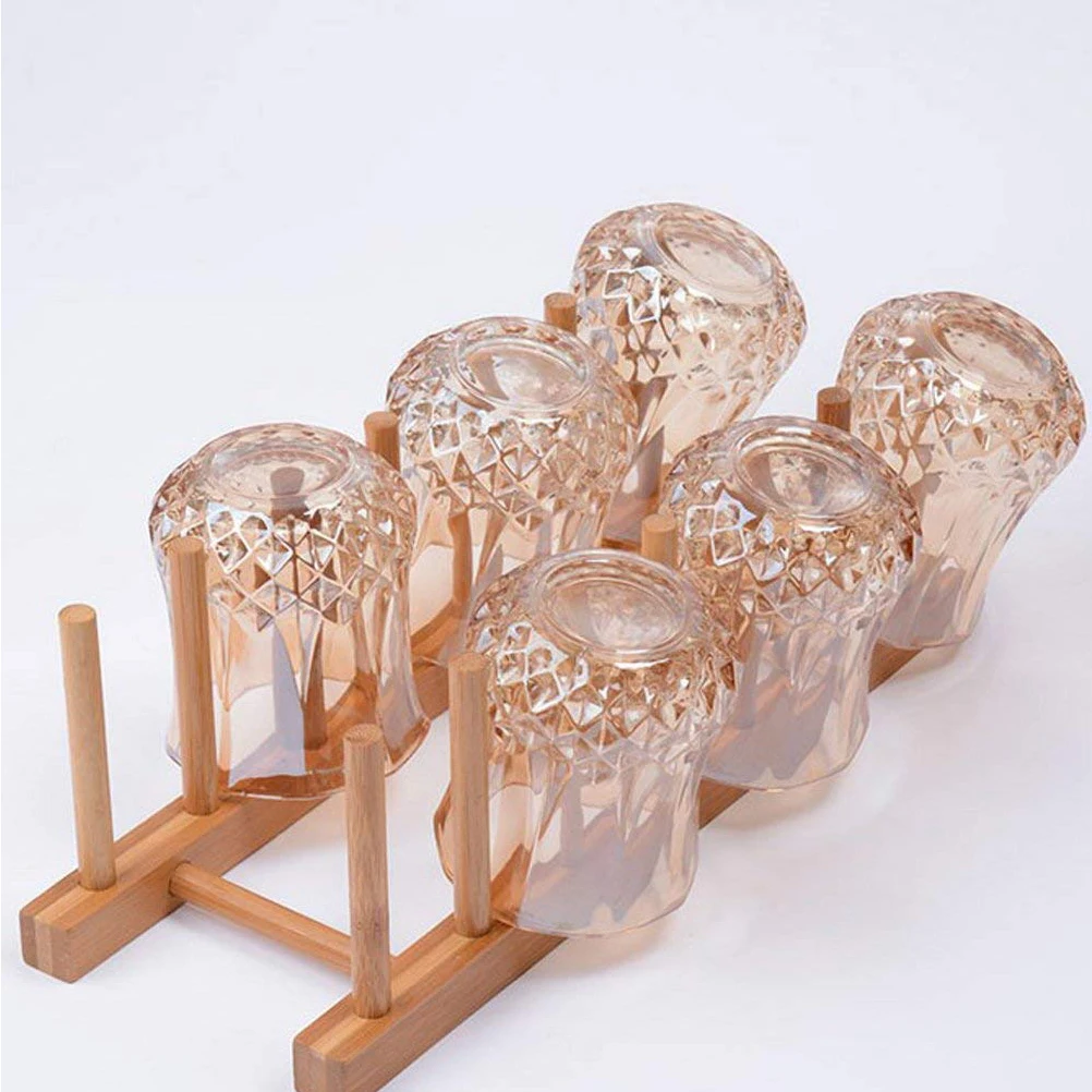 Деревянный стеллаж для горшков крышка миска посуды чашка сушилка тарелок