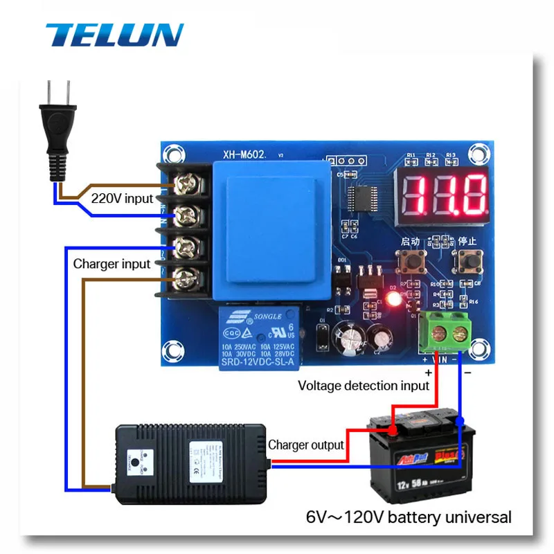 6V ~ 120V цифровой блок управления литиевой батареей модуль напряжением солнечное