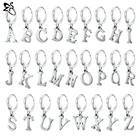 Круглые серьги-кольца ZS из нержавеющей стали A-Z с буквами алфавита для мужчин и женщин винтажные хип-хоп Kpop пирсинг для хряща уха