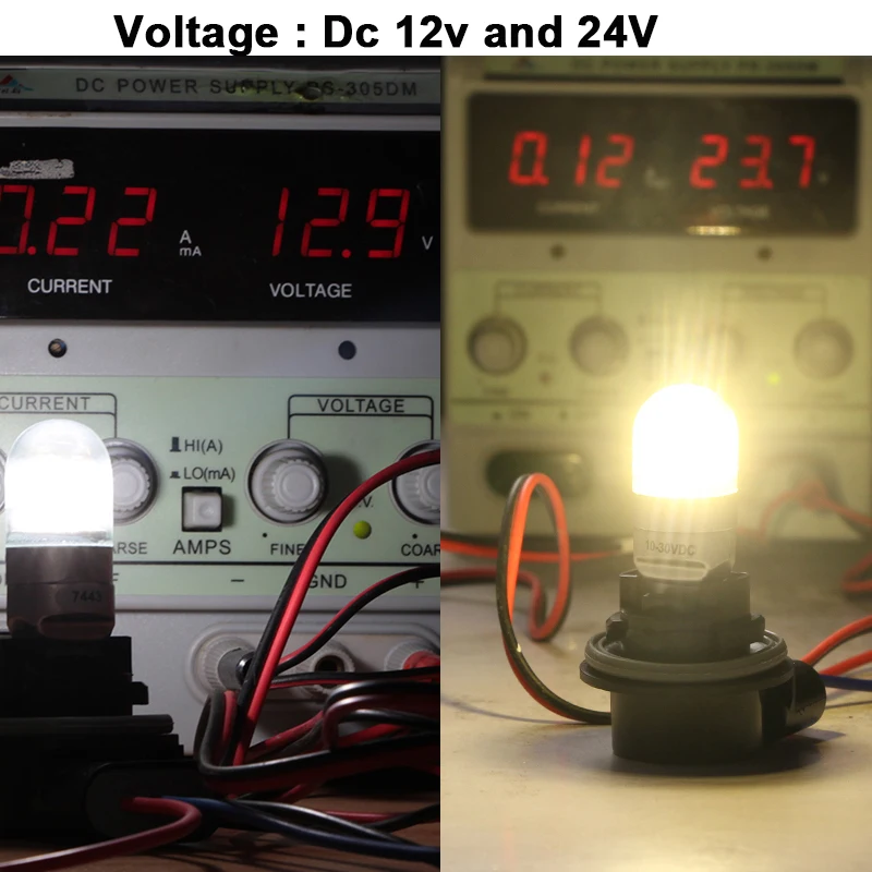 Светодиодный светильник с can bus T20 7440 W21W WY21W 7443 AC/Dc 12v 24v 3W стеклянная оболочка для