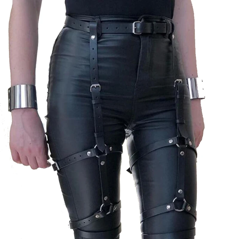 Goth кожаный ремень-подвязка для женщин сексуальное нижнее белье подвязка ног панк