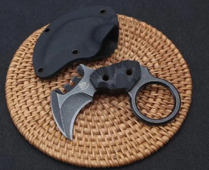 В один конец света дьявол мини Коготь Karambit Ножи AUS-8 лезвие Тактический карманный