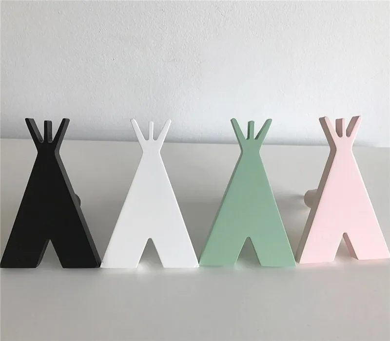 

Nordic Wooden Tent Hooks Wall Decorative Hook Kids Room Decorations Ornaments Baby Clothing Hanger Rack Best Gifts Crafts