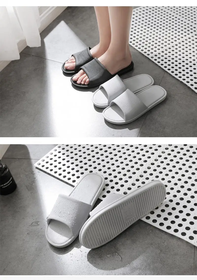 

Classic Couple Indoor Sandals & Slippers Women NonSlip Bathroom Home Slippers Men Hospitality Word Drag