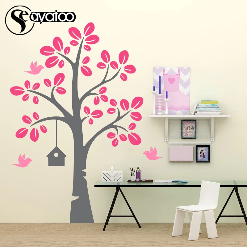 

Tree Birds House Vinyl Wall Sticker Decal Home Kids Bedroom Living Room Nursery Stickers