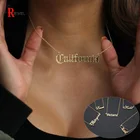 Ожерелья с именем на заказ, женские чокеры из нержавеющей стали, толстый металл, рукописное письмо, подпись, значок, начальная элегантная бижутерия, подарок