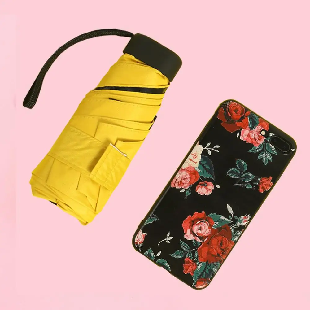 Карманный мини-Зонт от дождя для женщин ветрозащитные Прочные 5 складных