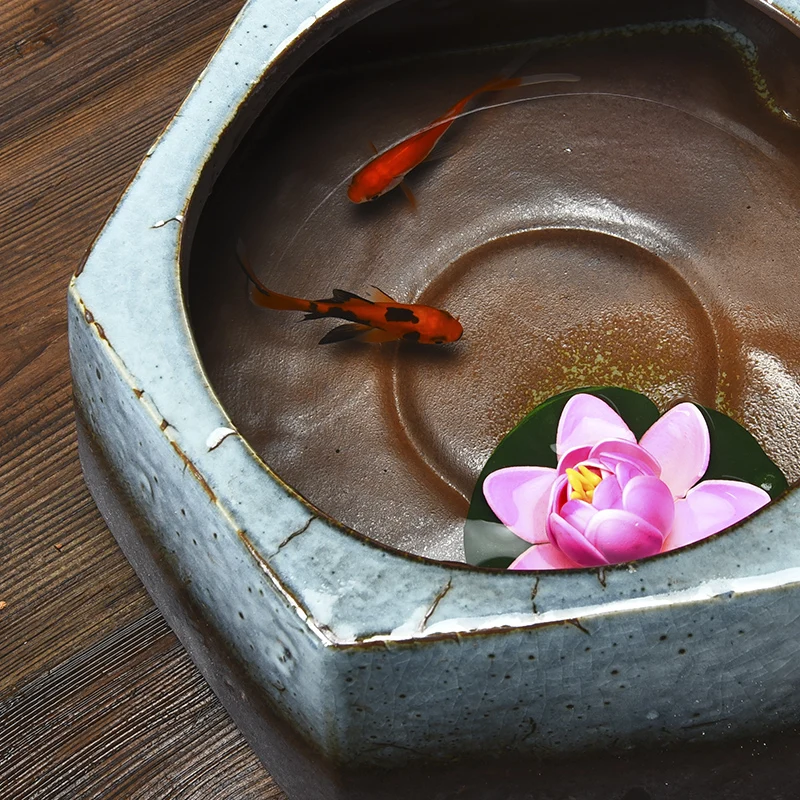 

Lucky Feng Shui Office Desktop Water Flow Fish Tank Decoration Humidifier Zen Ornament Backflow Incense Home Gift