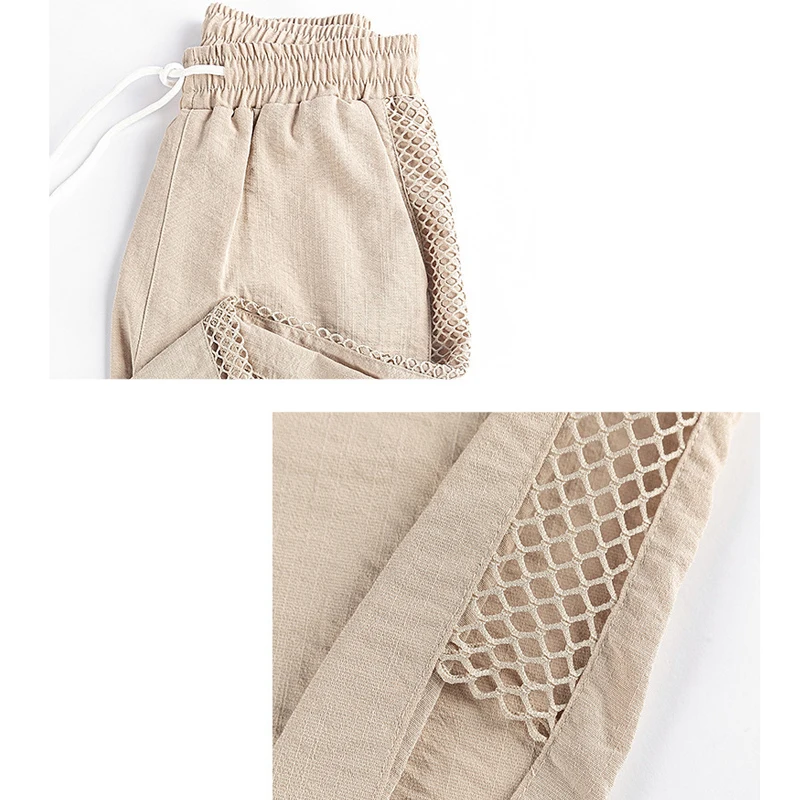 Xisteps Повседневная ice silk шнурок с высокой талией чистая сплайсинга женские