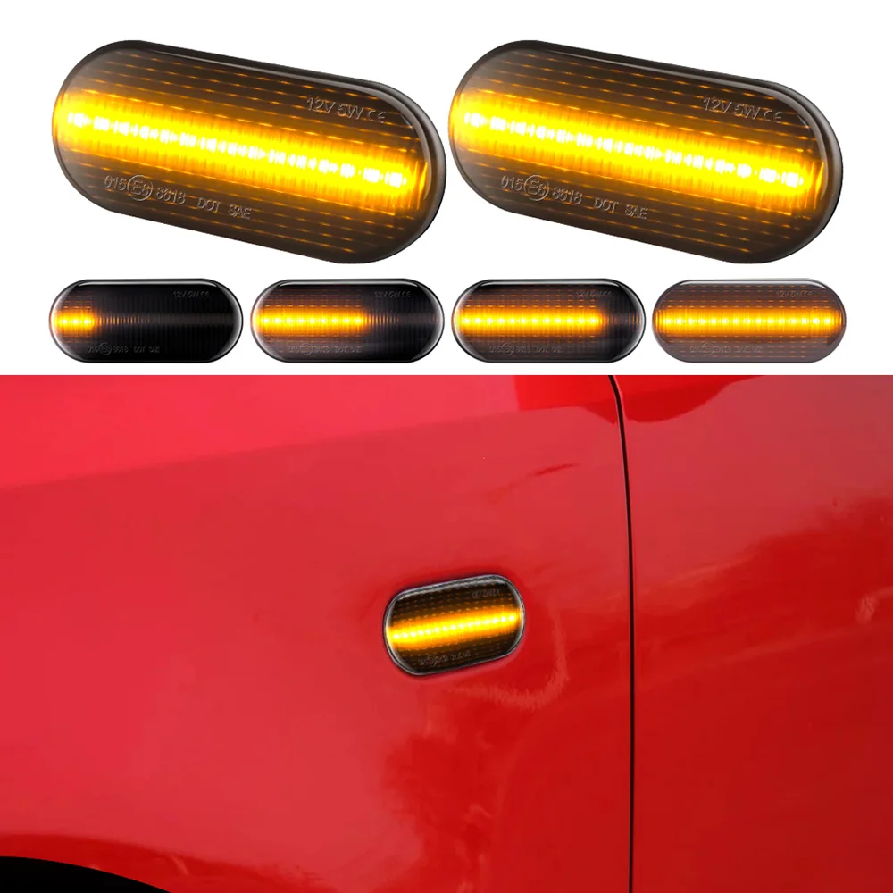 2 шт. динамический течет желтый боковые габаритные огни светодиодная Поворотная