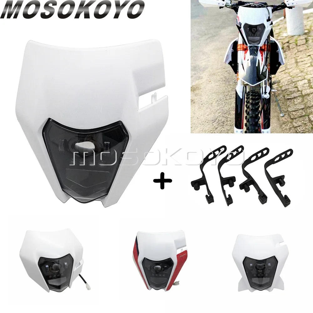 Supermoto 45 Вт/20 вт высокий и слабый луч светодиодный козырек маска для фары комплект