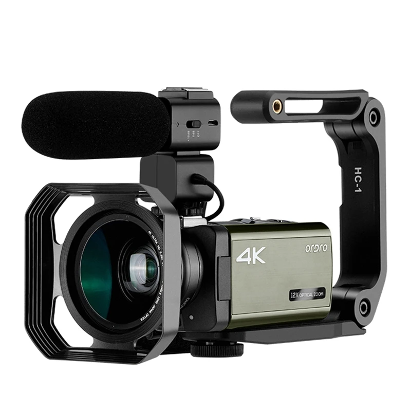 

ORDRO AX60 4K Video Camera 1080P 60Fps Livestream Camcorder With 12X Optical Zoom With Mic,Wide Angle Lens, Handheld Holder