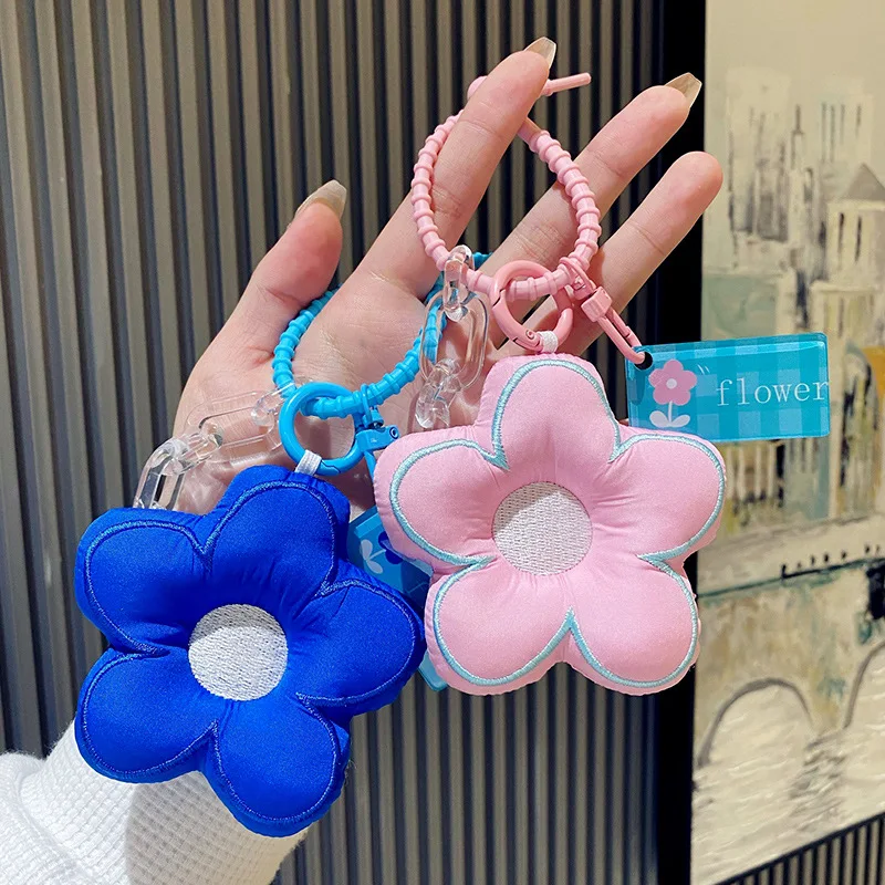 

Creative Cloth Art Flower Keychain Ornament Cute Plush Sun Flower Couple Car Keyring Bag Pendant Airpods Case Decoration Jewelry