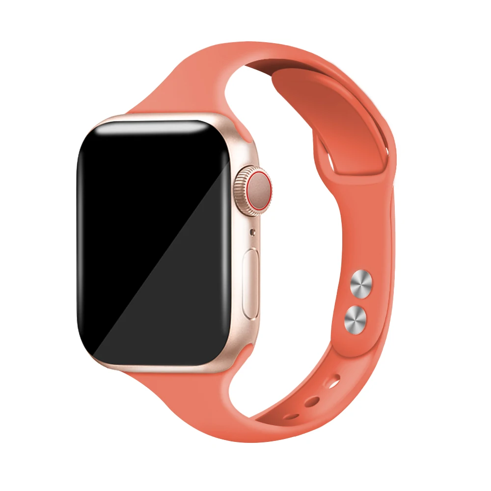 Силиконовый ремешок для наручных часов Apple Watch 38 мм, 42 мм, iwatch, версия 4 полосным 44 мм/40 мм спортивный браслет резиновый ремешок для наручных часов iwatch, версия 5 4 3 2 1 - Цвет ремешка: Coral red