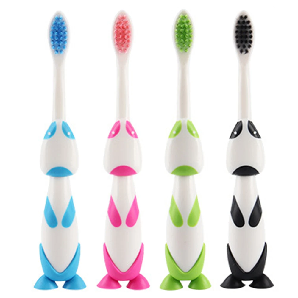 

4pcs Toothbrush Set Manual Kids Teeth Cleaning Cartoon Soft Oral Care Non Slip Random Color