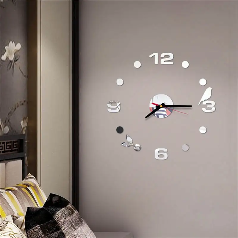 2019 настенные часы Reloj de pared 3D DIY римские цифры акриловое зеркало домашний декор