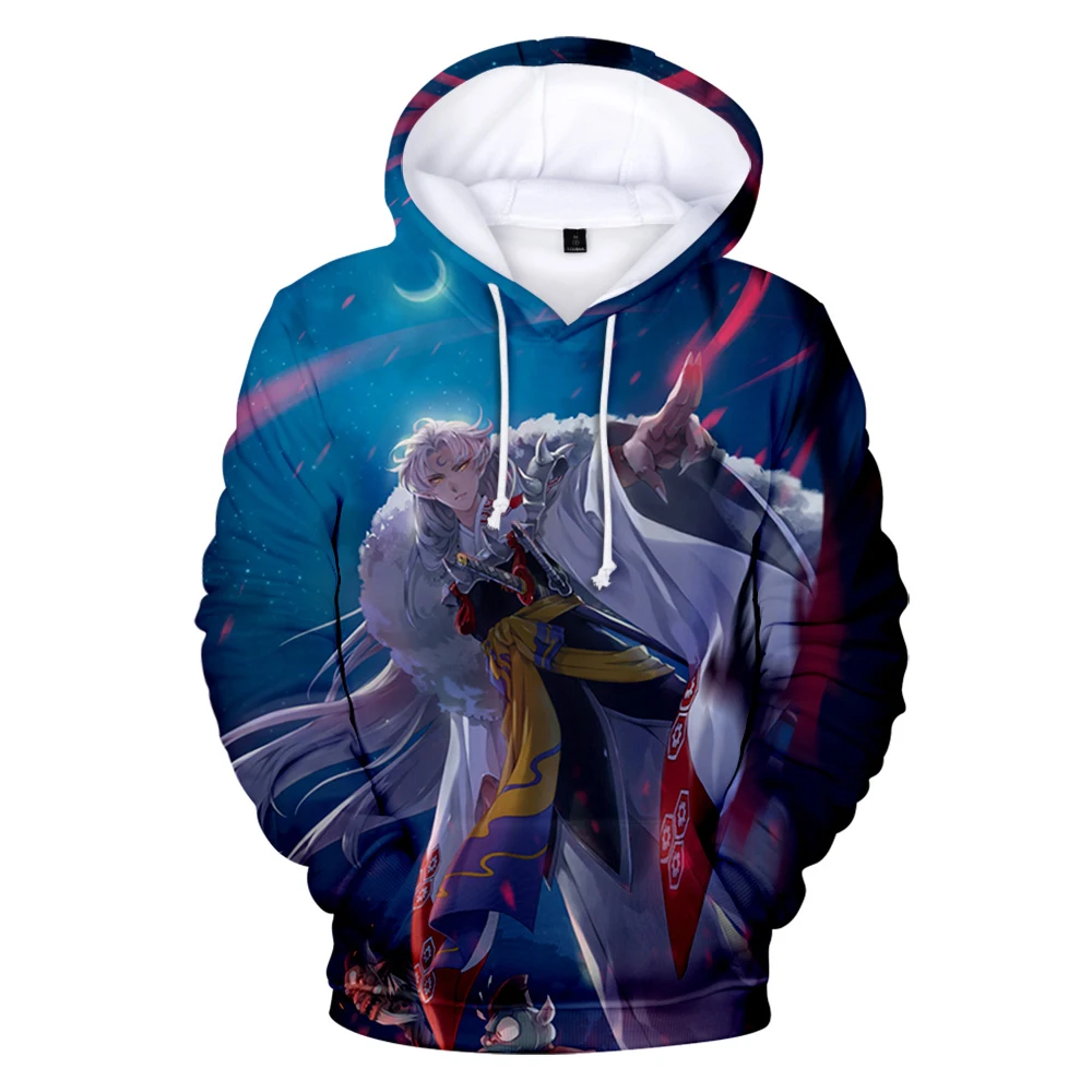 

3D High Quality Cosplay Inuyasha Hoodies Sweatshirt Men/Boy Sesshoumaru Clothing 3D Spring Autumn Pullovers Plus Size 2xs-5x