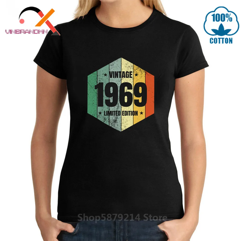 51th ко дню рождения для женщин в винтажном стиле 1969 футболка Hipster 51 лет семья на