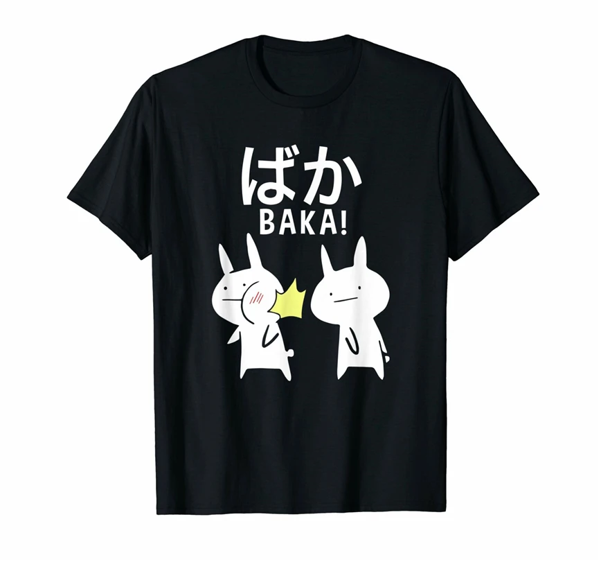 Забавный аниме Baka Rabbit Slap японский подарок футболка бесплатная доставка Топы