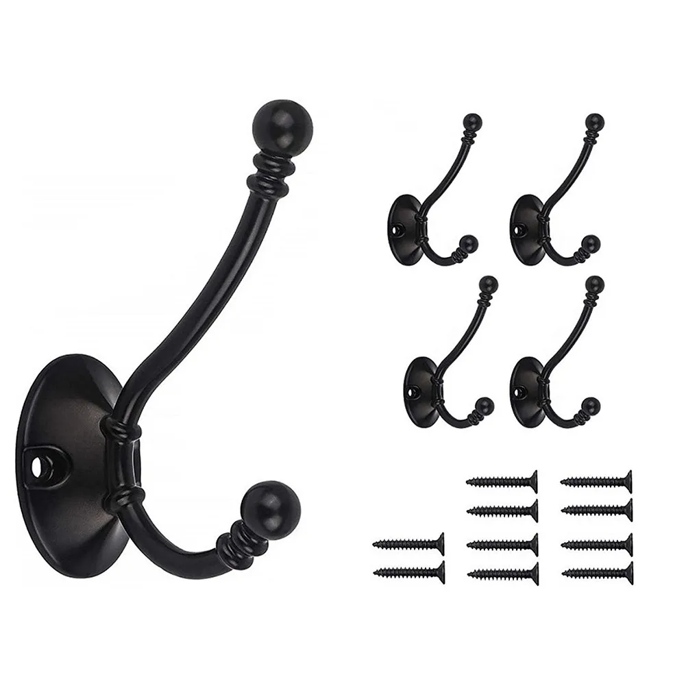5PCS Cabinet Doors Coat Hat Hooks European-Style Antique For Bathroom Kitchen Hanger Stick On Wall Hanging Clothes Towel Racks - купить по