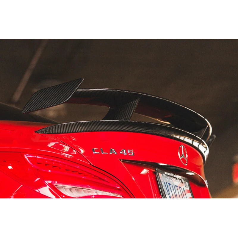 CLA45 AMG GT Стиль углеродного волокна спойлер на задний багажник крыло подходит для