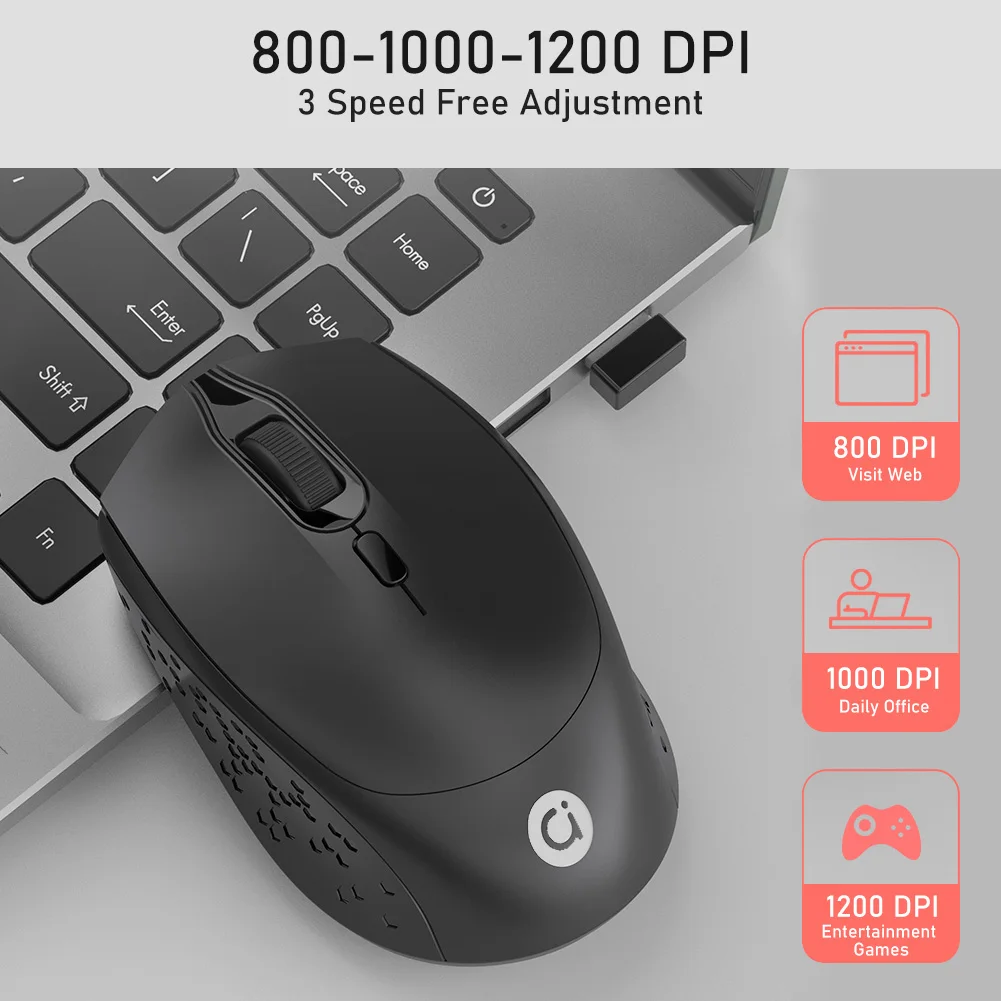 Беспроводная эргономичная игровая мышь Adol MS001 2 4 ГГц 1200DPI для дома и офиса с