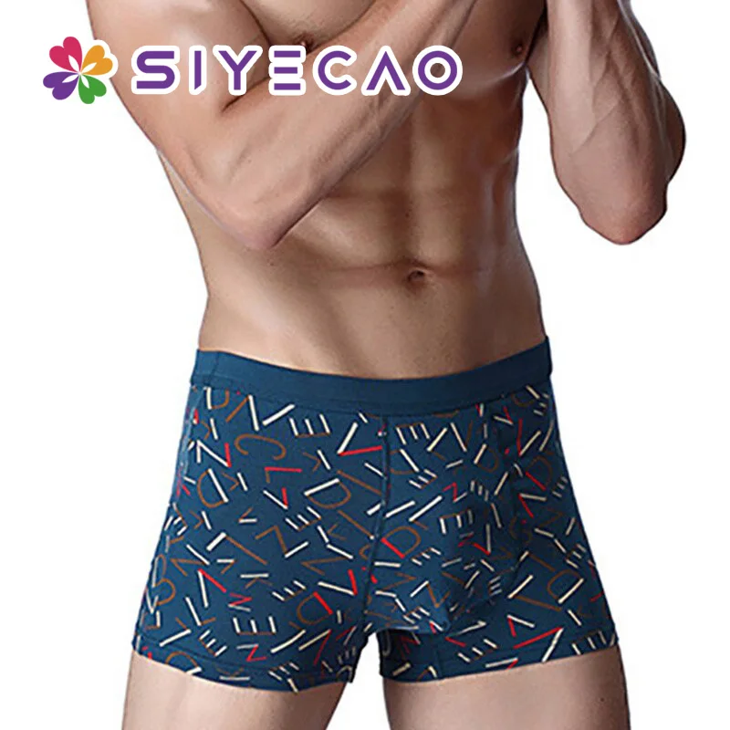 Для мужчин трусы боксеры Нижнее белье из хлопка секси мужская обувь комфортные
