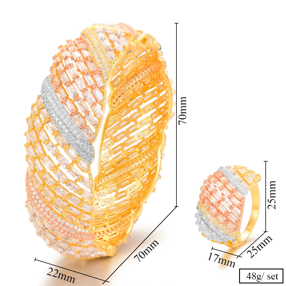 

GODKI Luxury MAXI Delicate Bangle Ring Set For Women Full Micro Cubic Zircon Pave Party Wedding Saudi Arabic Dubai Jewelry Sets