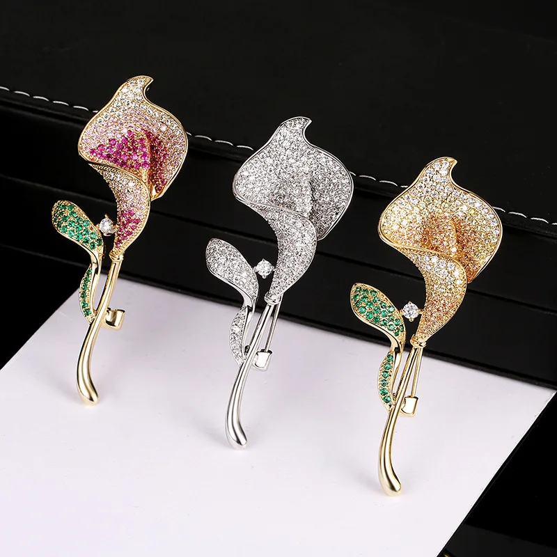 

Colorful Tulip Brooch Europe and America Temperament Flower Corsage Jewelry Birthday Gift Design Luxury Suit Brooches Pins