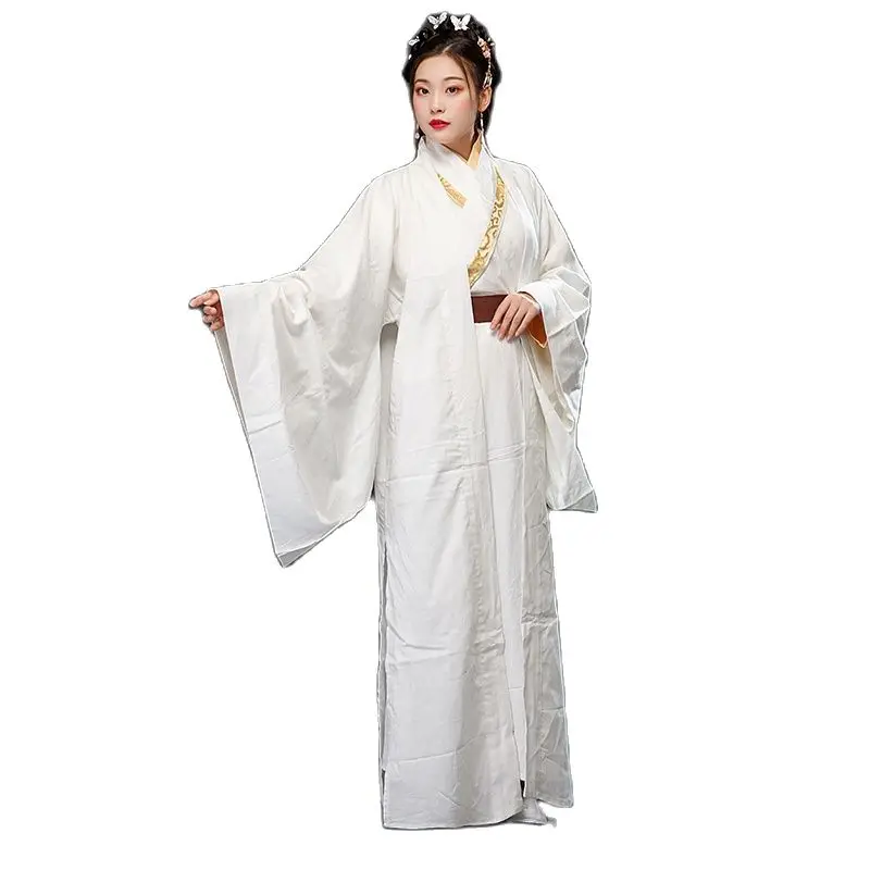 Косплей Белый hanfu Женские китайские Феи классические танцевальные костюмы для