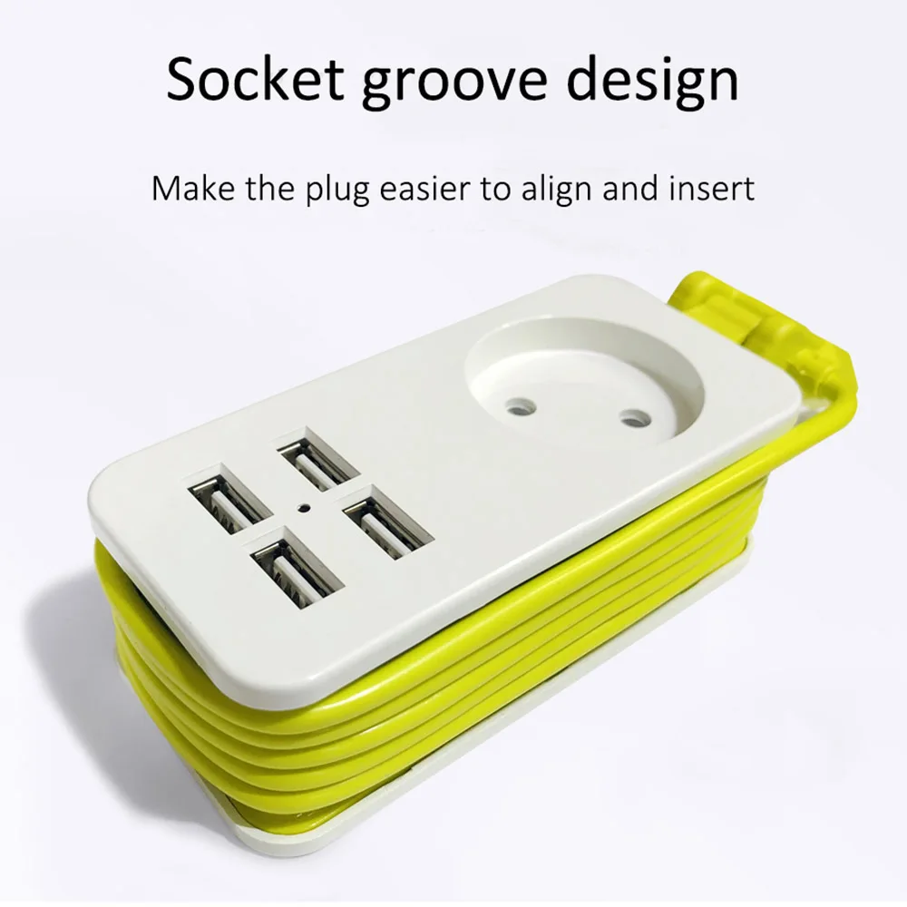 Удлинитель с европейской вилкой 1 5 м 2 розетками и 4 USB портами|Электрические