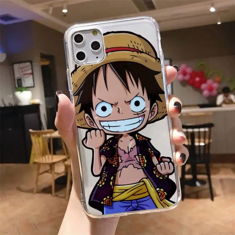 

cartoon Luffy luxury Phone Case coque Transparent for iPhone 11 12 mini pro XS MAX 8 7 6 6S Plus X 5S SE 2020 XR