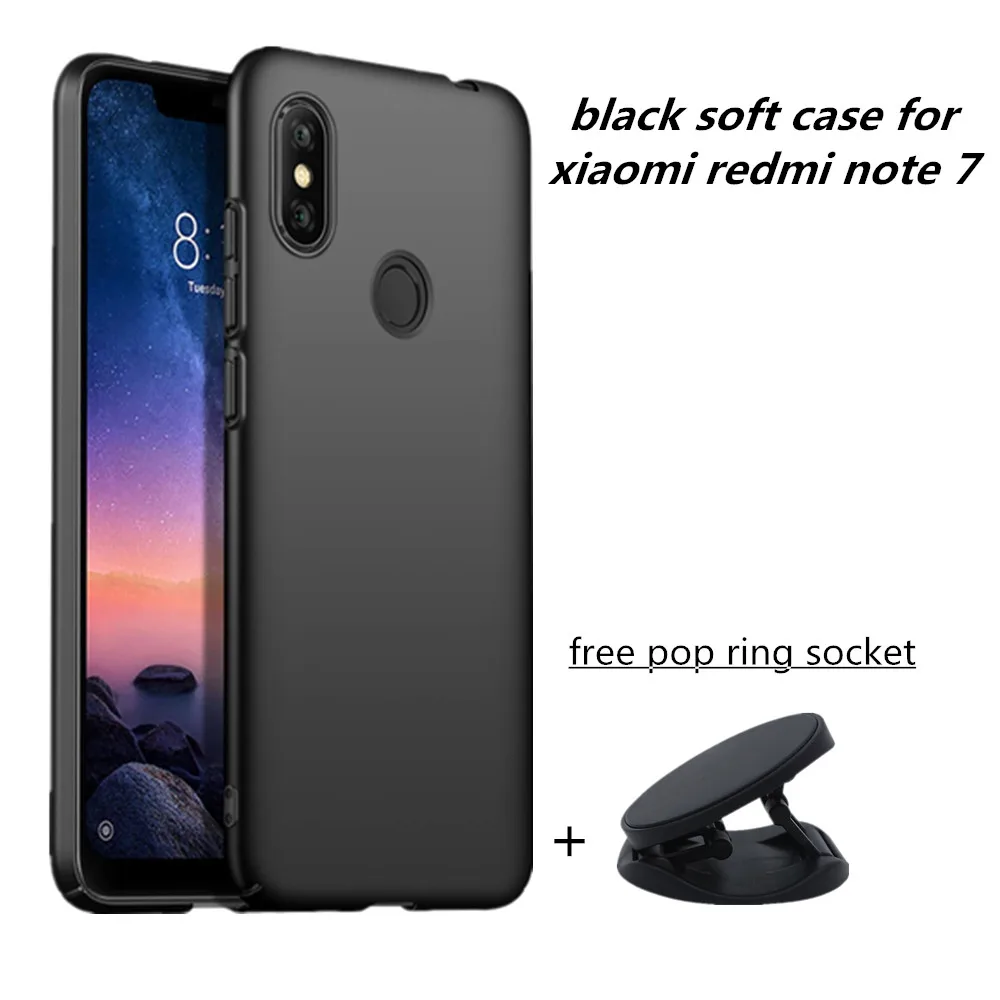 Чехол для xiaomi redmi note 7 тонкий мягкий чехол-накладка из ТПУ с кольцом-держателем 4X