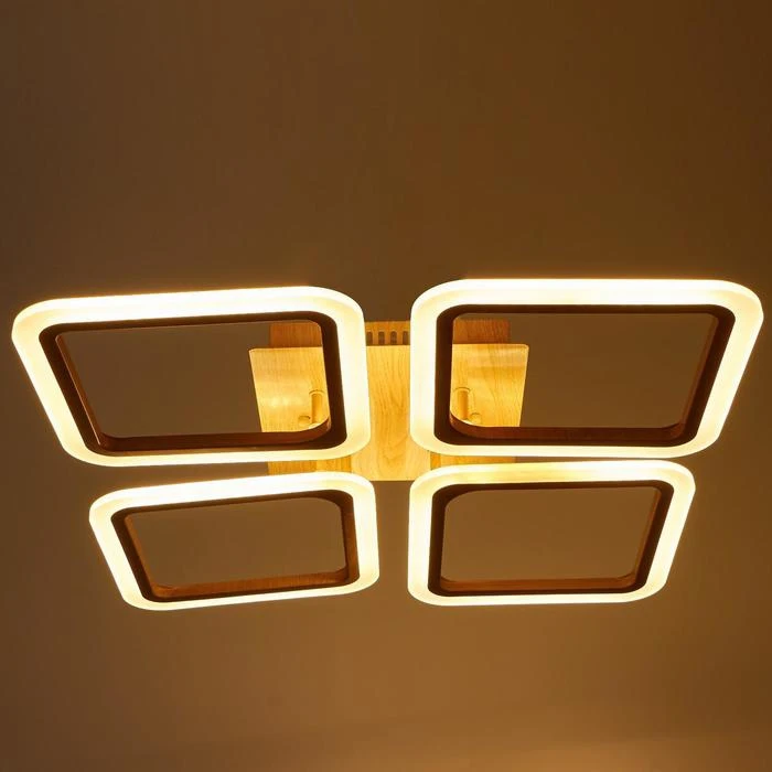Светильник с ПДУ 22880/4 LED 28Вт диммир. белый/дерево 55х55х7 5см 5131840 | Освещение