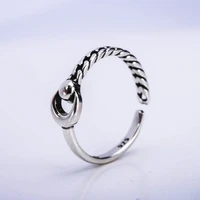 ring for women females jewelry accessory gift silver plated resizable design vintage retro ring 2020 new moon interlock sun