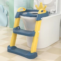 1 10 years baby crown potty adjustable step stool ladder pot training chair toilet seat childrens urinal backrest for toddlers